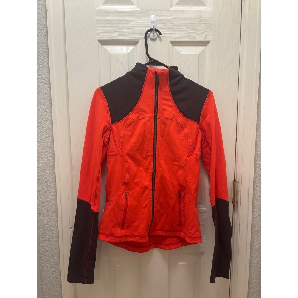 Lululemon Define Jacket orange grey Colorblock Full Zip Luon Size 6